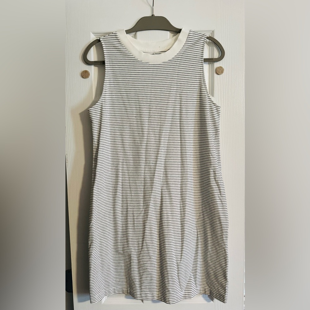a new day Black and White Striped Sleeveless Dress